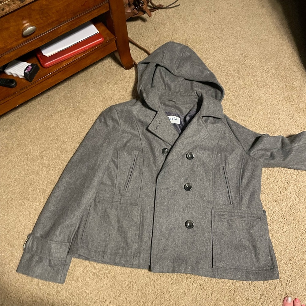 Super cute hooded peacoat
